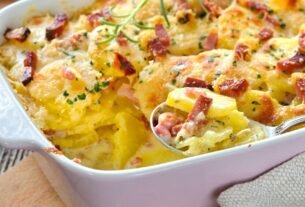 Batata gratinada com bacon